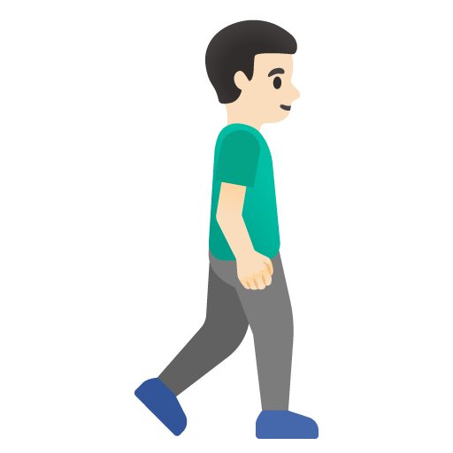 Man Walking Facing Right: Light Skin Tone