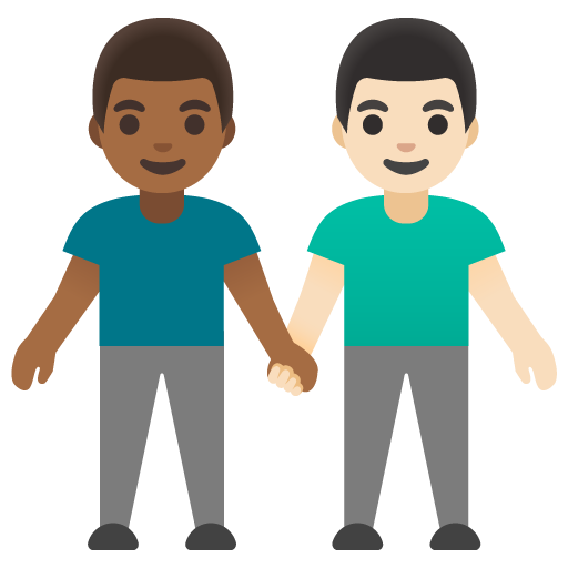 Men Holding Hands: Medium-Dark Skin Tone, Light Skin Tone