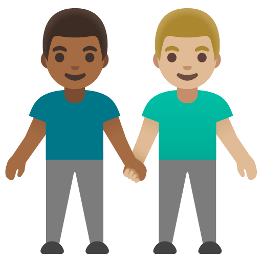 Men Holding Hands: Medium-Dark Skin Tone, Medium-Light Skin Tone