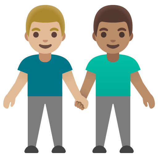 Men Holding Hands: Medium-Light Skin Tone, Medium Skin Tone