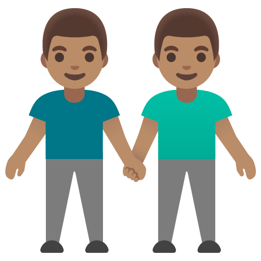 Men Holding Hands: Medium Skin Tone