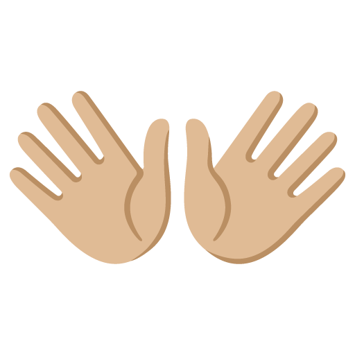 Open Hands: Medium-Light Skin Tone