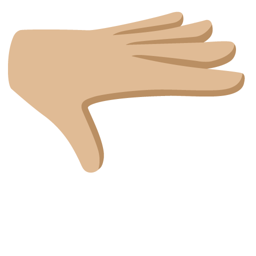 Palm Down Hand: Medium-Light Skin Tone