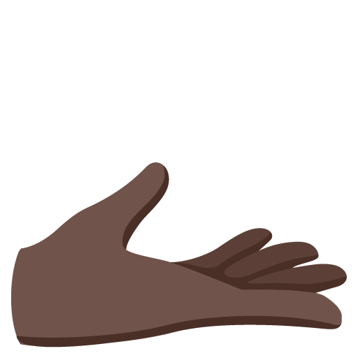 Palm Up Hand: Dark Skin Tone