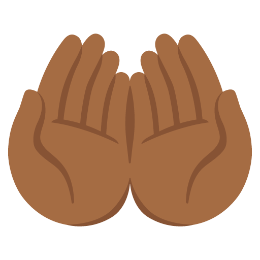 Palms Up Together: Medium-Dark Skin Tone
