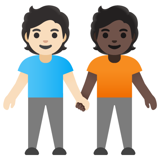People Holding Hands: Light Skin Tone, Dark Skin Tone