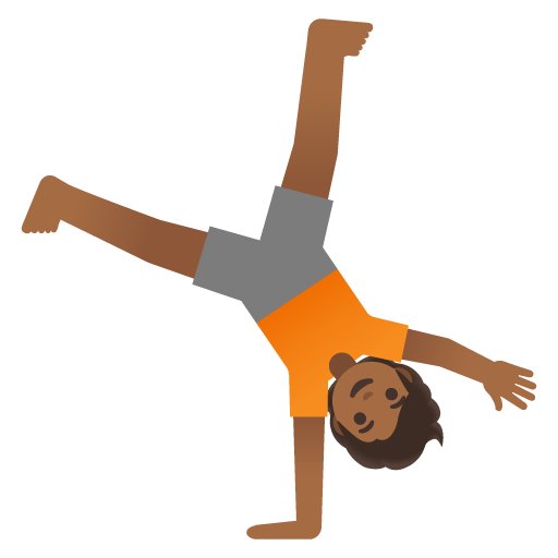 Person Cartwheeling: Medium-Dark Skin Tone