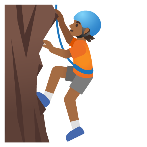 Person Climbing: Medium-Dark Skin Tone