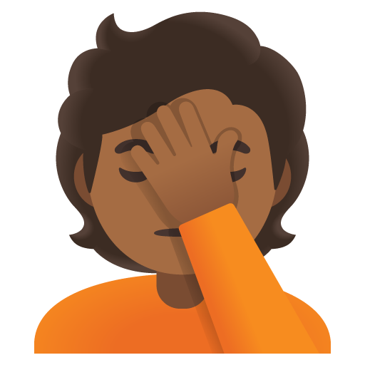Person Facepalming: Medium-Dark Skin Tone