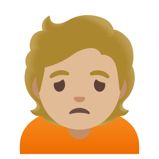 Person Frowning: Medium-Light Skin Tone