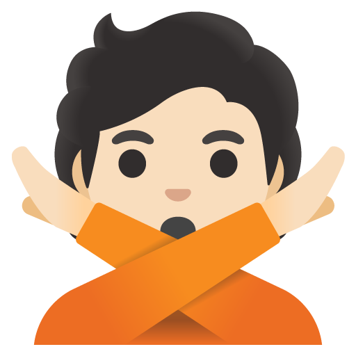 Person Gesturing No: Light Skin Tone