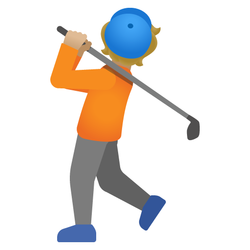 Person Golfing: Medium-Light Skin Tone