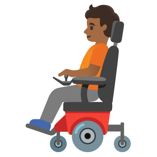 Person in Motorized Wheelchair: Medium-Dark Skin Tone