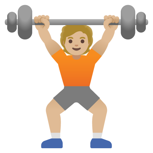 Person Lifting Weights: Medium-Light Skin Tone