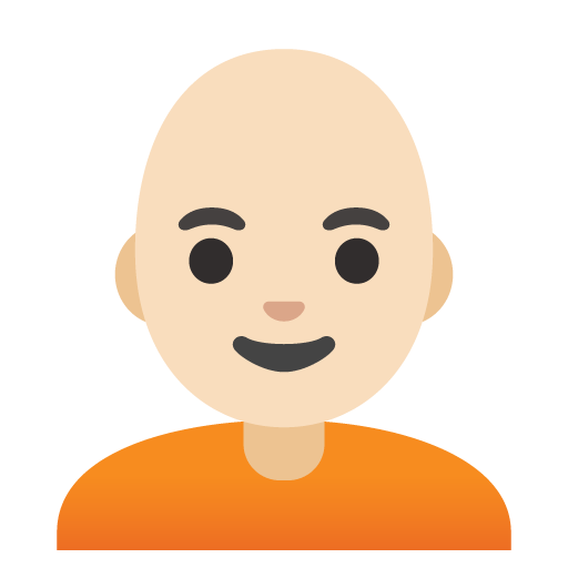 Person: Light Skin Tone, Bald
