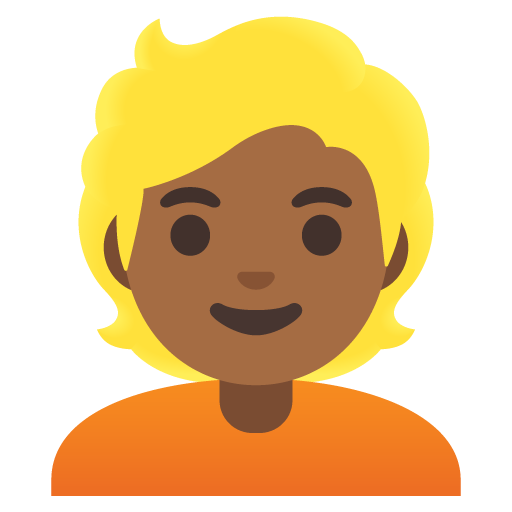 Person: Medium-Dark Skin Tone, Blond Hair