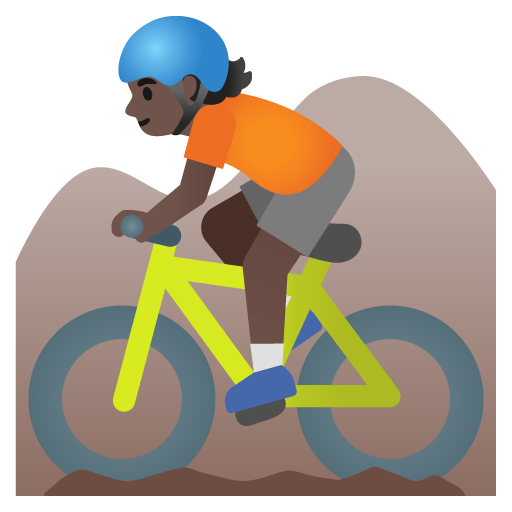Person Mountain Biking: Dark Skin Tone
