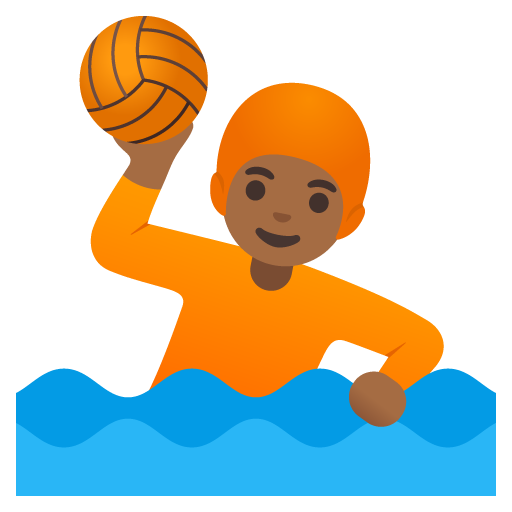 Person Playing Water Polo: Medium-Dark Skin Tone