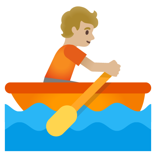 Person Rowing Boat: Medium-Light Skin Tone