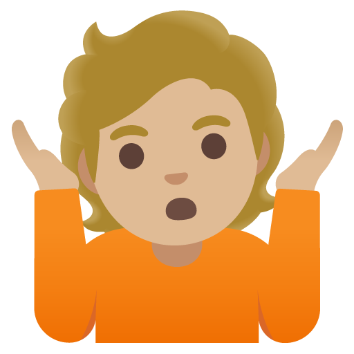 Person Shrugging: Medium-Light Skin Tone