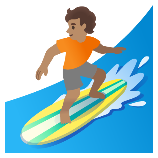 Person Surfing: Medium Skin Tone
