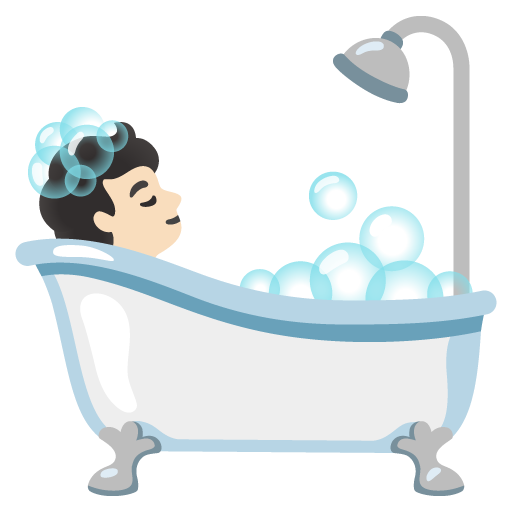 Person Taking Bath: Light Skin Tone