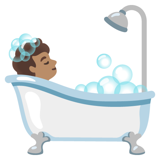 Person Taking Bath: Medium Skin Tone
