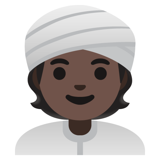 Person Wearing Turban: Dark Skin Tone