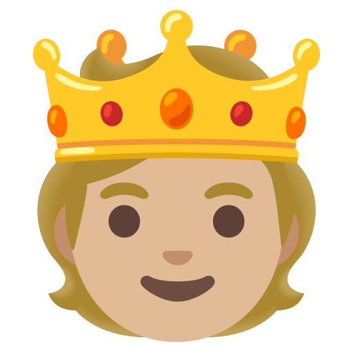Person with Crown: Medium-Light Skin Tone
