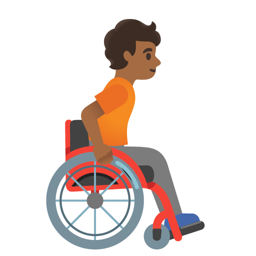 Person in Manual Wheelchair Facing Right: Medium-Dark Skin Tone