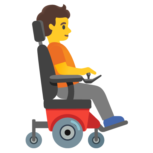 Person in Motorized Wheelchair Facing Right