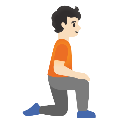 Person Kneeling Facing Right: Light Skin Tone