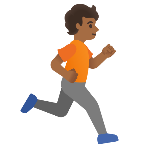 Person Running Facing Right: Medium-Dark Skin Tone