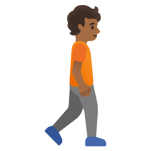 Person Walking Facing Right: Medium-Dark Skin Tone