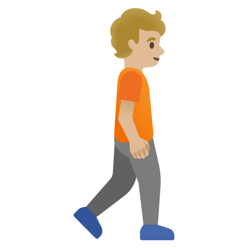 Person Walking Facing Right: Medium-Light Skin Tone