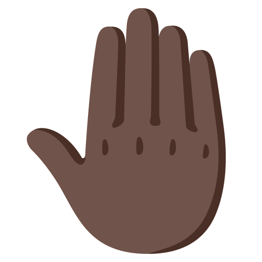 Raised Back of Hand: Dark Skin Tone