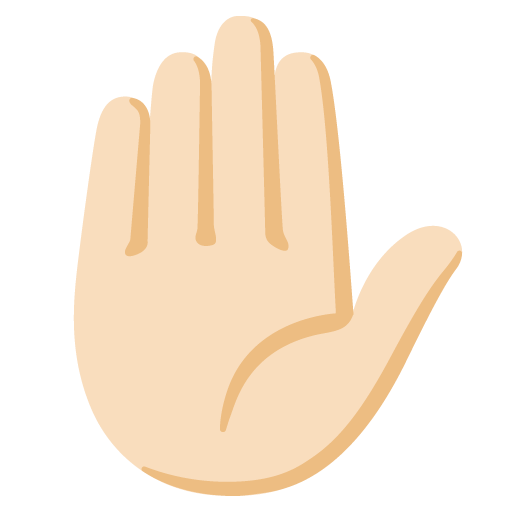 Raised Hand: Light Skin Tone