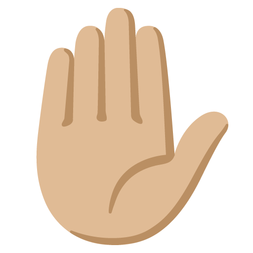 Raised Hand: Medium-Light Skin Tone
