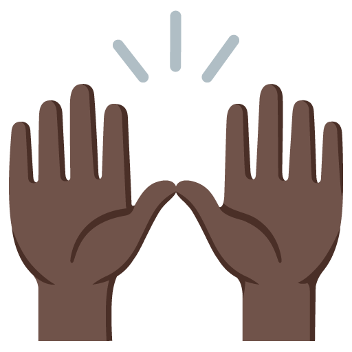 Raising Hands: Dark Skin Tone