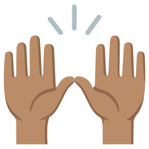 Raising Hands: Medium Skin Tone