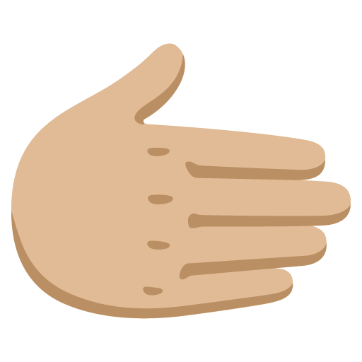 Rightwards Hand: Medium-Light Skin Tone
