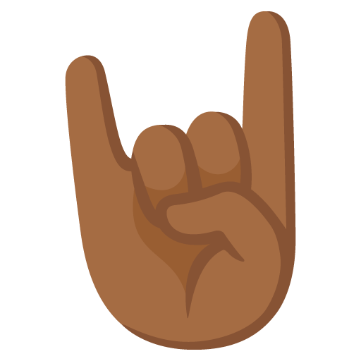 Sign of the Horns: Medium-Dark Skin Tone