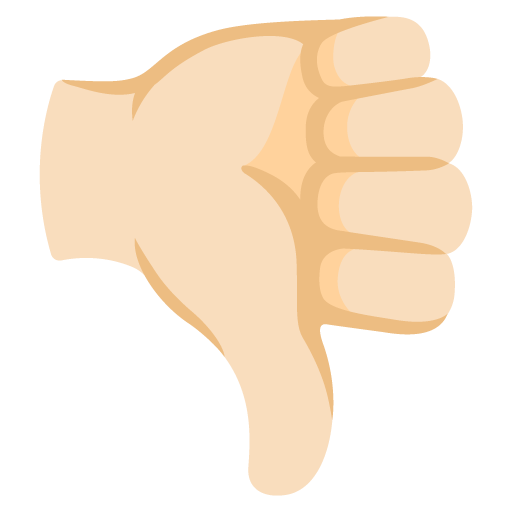 Thumbs Down: Light Skin Tone