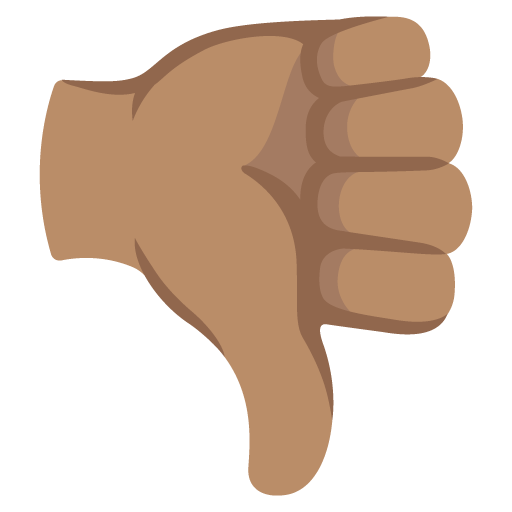Thumbs Down: Medium Skin Tone
