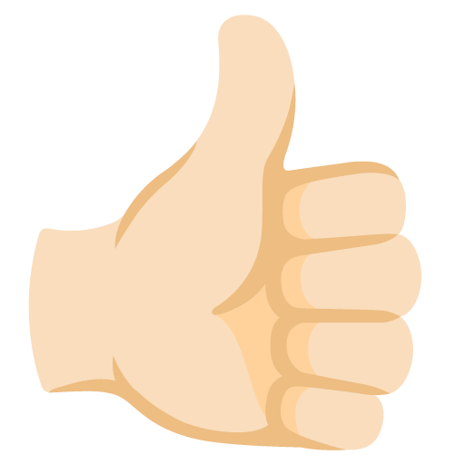 Thumbs Up: Light Skin Tone
