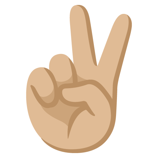 Victory Hand: Medium-Light Skin Tone