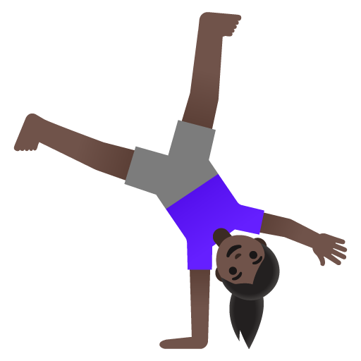 Woman Cartwheeling: Dark Skin Tone
