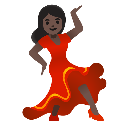 Woman Dancing: Dark Skin Tone
