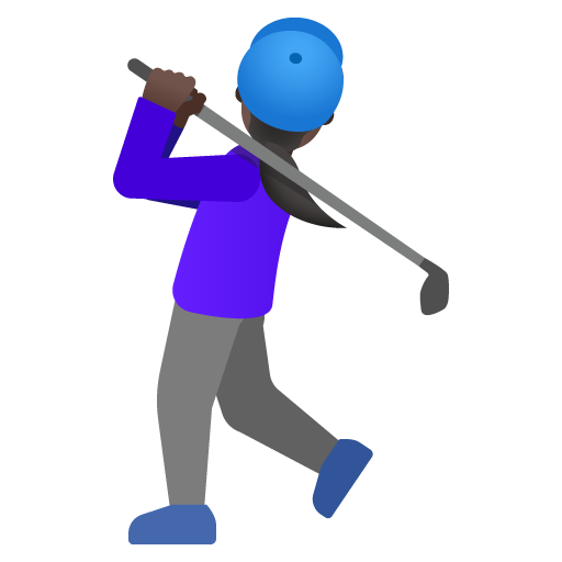 Woman Golfing: Dark Skin Tone