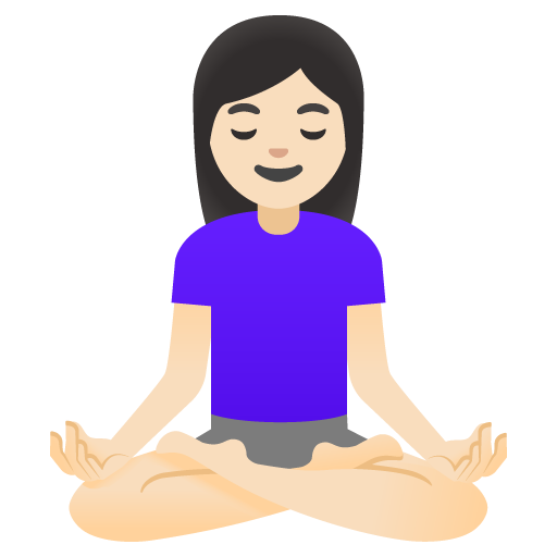 Woman in Lotus Position: Light Skin Tone